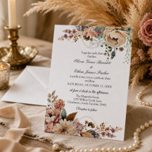 Boda floral boho elegante de otoño