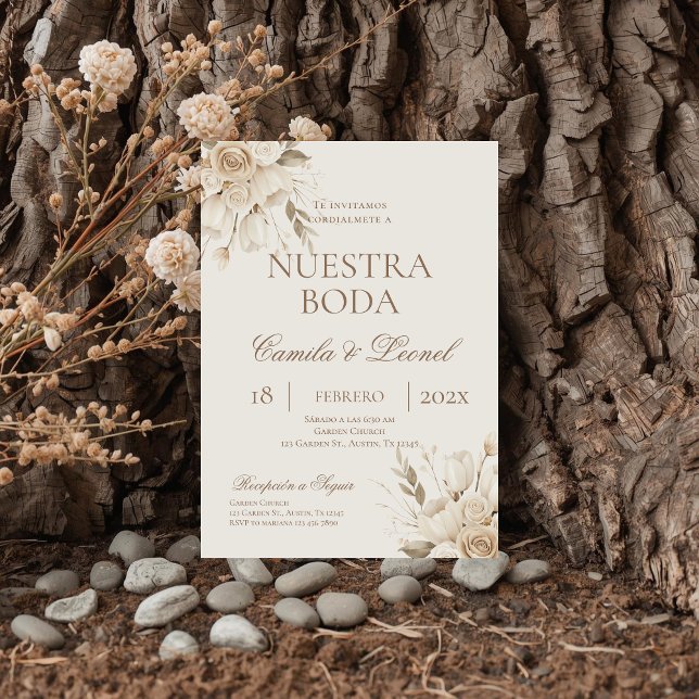 Invitación Boda floral boho en español (Subido por el creador)