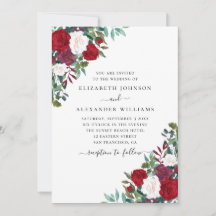Boda floral boho. Flores elegantes rojas y blancas
