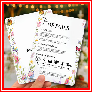 Invitación Boda Floral Boho Flores Silvestres Orden del Día