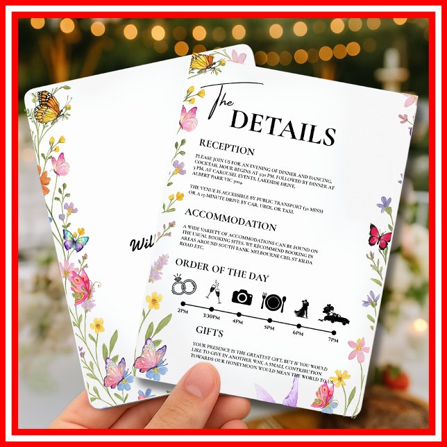 Invitación Boda Floral Boho Flores Silvestres Orden del Día (Subido por el creador)