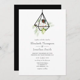 Invitación Boda Floral Boho Geométrico Terrarium