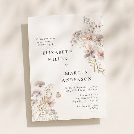 Invitación Boda floral boho jardín flor silvestre