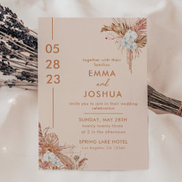 Invitación Boda floral boho moderna