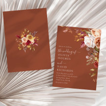 Boda floral Boho moderno Naranja quemado en Terrac