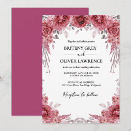 Invitación Boda Floral Boho Neutral Rústica