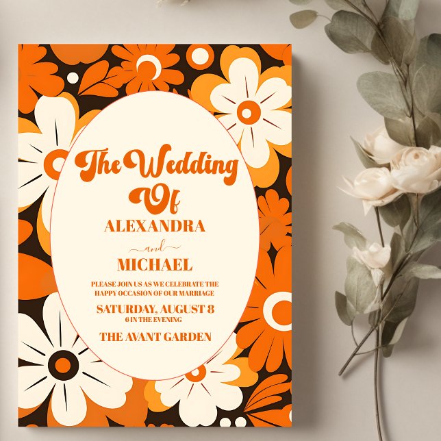 Invitación Boda floral boho retro (Subido por el creador)