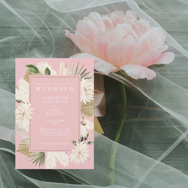 Invitación Boda floral boho rosa (Subido por el creador)