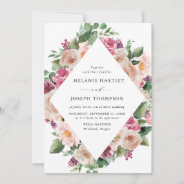 Invitación Boda floral Boho Rubor & Pink Spring