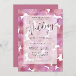 Invitación Boda floral Boho Rubor Pink Watercolor