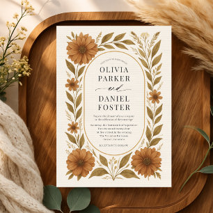 Invitación Boda Floral Boho Rústica