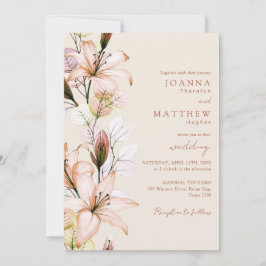 Invitación Boda Floral Boho Rústica de Otoño