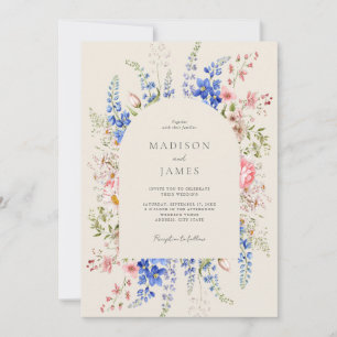 Invitación Boda floral Boho Wildflower minimalista
