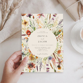 Invitación Boda floral Boho Wildflower minimalista