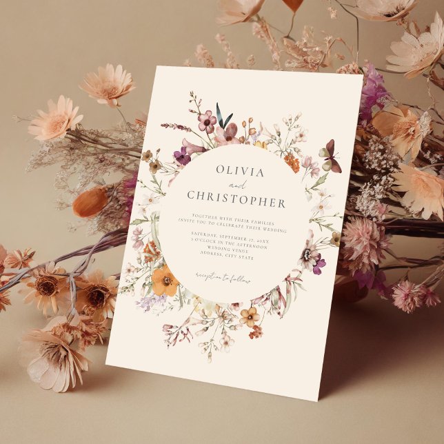 Invitación Boda floral Boho Wildflower minimalista (Subido por el creador)