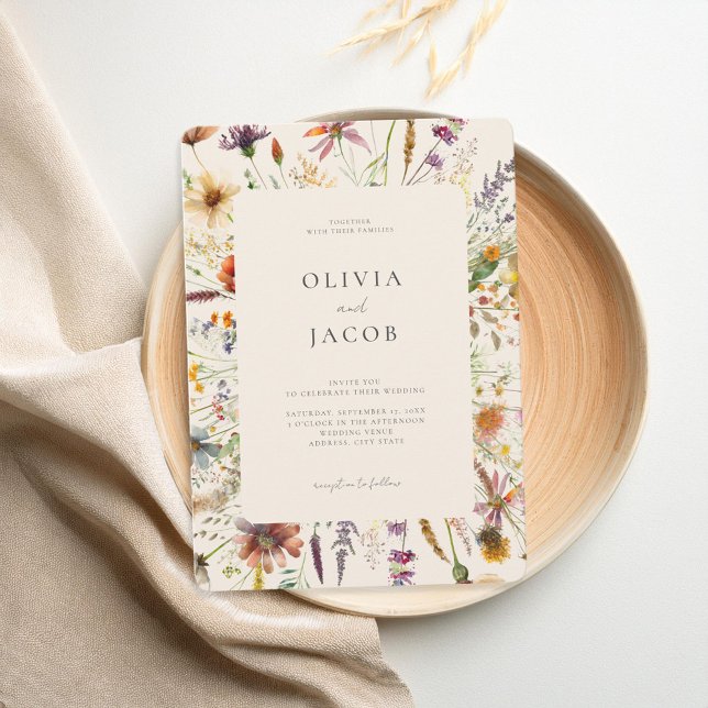 Invitación Boda floral Boho Wildflower minimalista (Subido por el creador)