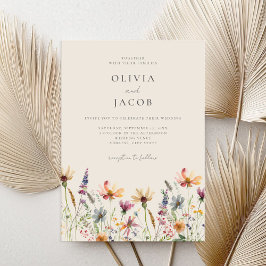 Invitación Boda floral Boho Wildflower minimalista