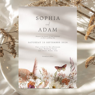 Invitación Boda Floral Boho Wildflower Simple