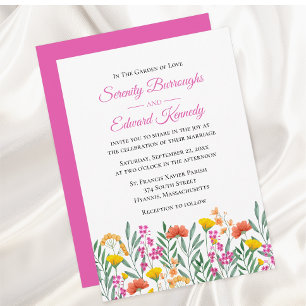 Invitación Boda Floral Boho Wildflowers Summer Garden
