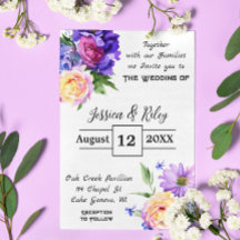 Boda floral bonito morado elegante