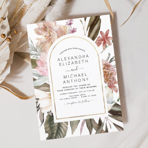 Invitación Boda Floral Borgoña Boho