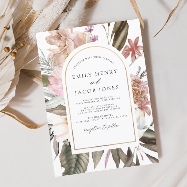 Invitación Boda Floral Borgoña Boho (Subido por el creador)