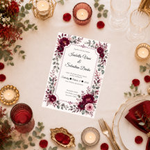 Boda floral borgoña vintage