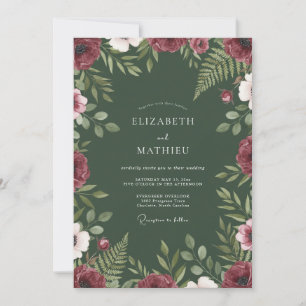 Invitación Boda Floral Bosque de Borgoña