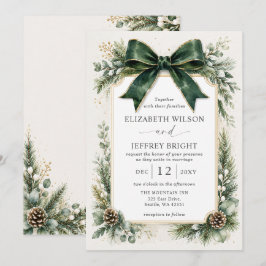 Invitación Boda floral botánica de arco de esmeralda de invie