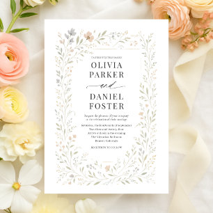 Invitación Boda floral botánica de jardín de flores silvestre