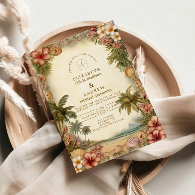 Invitación Boda floral botánica de la isla (Subido por el creador)