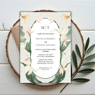 Invitación Boda floral botánica de tulipanes en acuarela vint