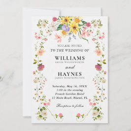 Invitación Boda floral botánica elegante con vegetación