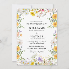 Invitación Boda floral botánica elegante con vegetación