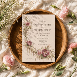 Invitación Boda floral botánica elegante romántica