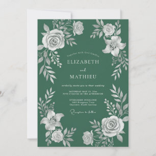 Invitación Boda Floral Botánica Esmeralda