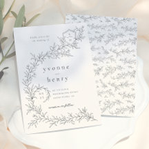 Boda floral botánica ilustrada en negro y crema