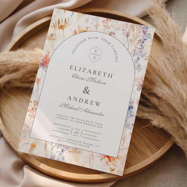 Invitación Boda floral botánica moderna (Subido por el creador)