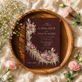 Invitación Boda floral botánica romántica y elegante