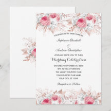 Boda floral botánica rosa blanco oro rosa