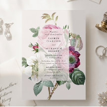 Boda floral botánica vintage en blanco