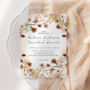 Invitación Boda floral botánica vintage miniatura