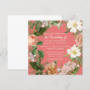 Invitación Boda Floral Botánico de color blanco