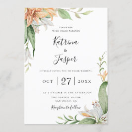 Invitación Boda floral botánico de Lily moderna