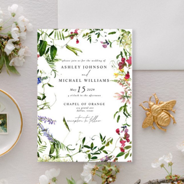Invitación Boda floral botánico moderno (Subido por el creador)