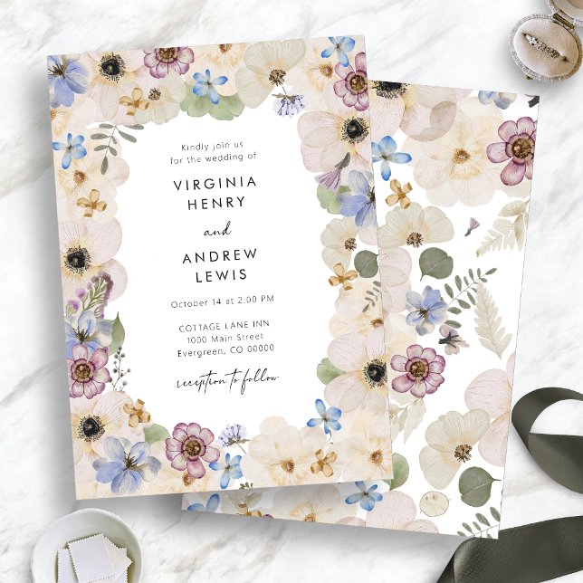Invitación Boda floral botánico moderno (Modern Botanical Floral Wedding Invitation by Painted Paperie
)
