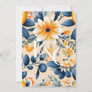 Invitación Boda floral brillante y cítrica