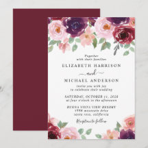 Boda Floral Burgundy Watercolor