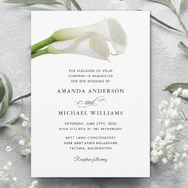 Invitación Boda Floral Calla Lilies de color blanco