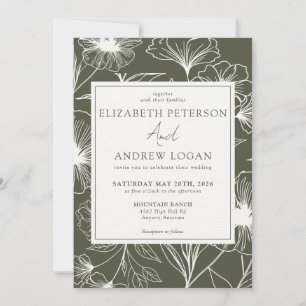 Invitación Boda floral caprichosa